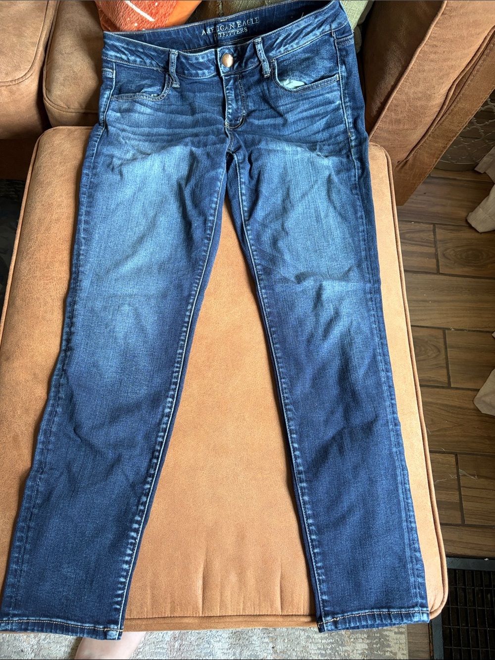 American Eagle Outfitters Women's Dark Blue Super Stretch Skinny Jeans Size 14